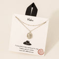 Gold Dipped Cowboy Hat Pendant Layered Necklace: S