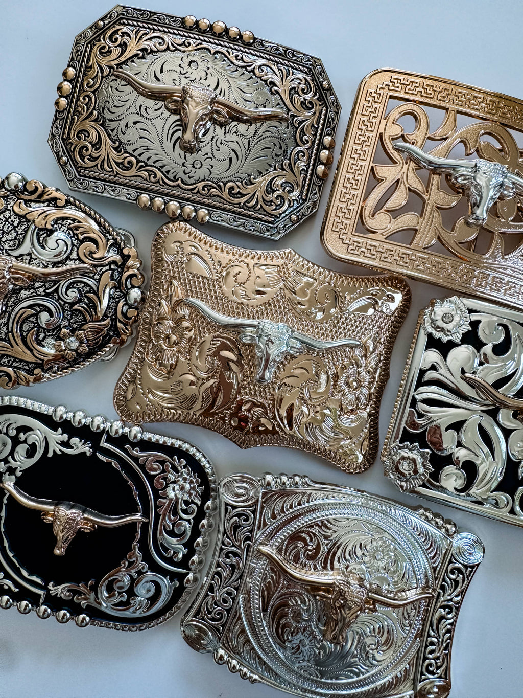 Western Longhorn Steer Metal Belt Buckle: 6