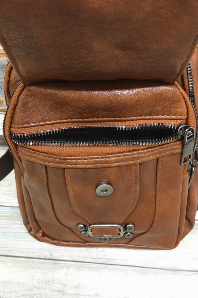 SLING BAG CROSSBODY PURSE : Black