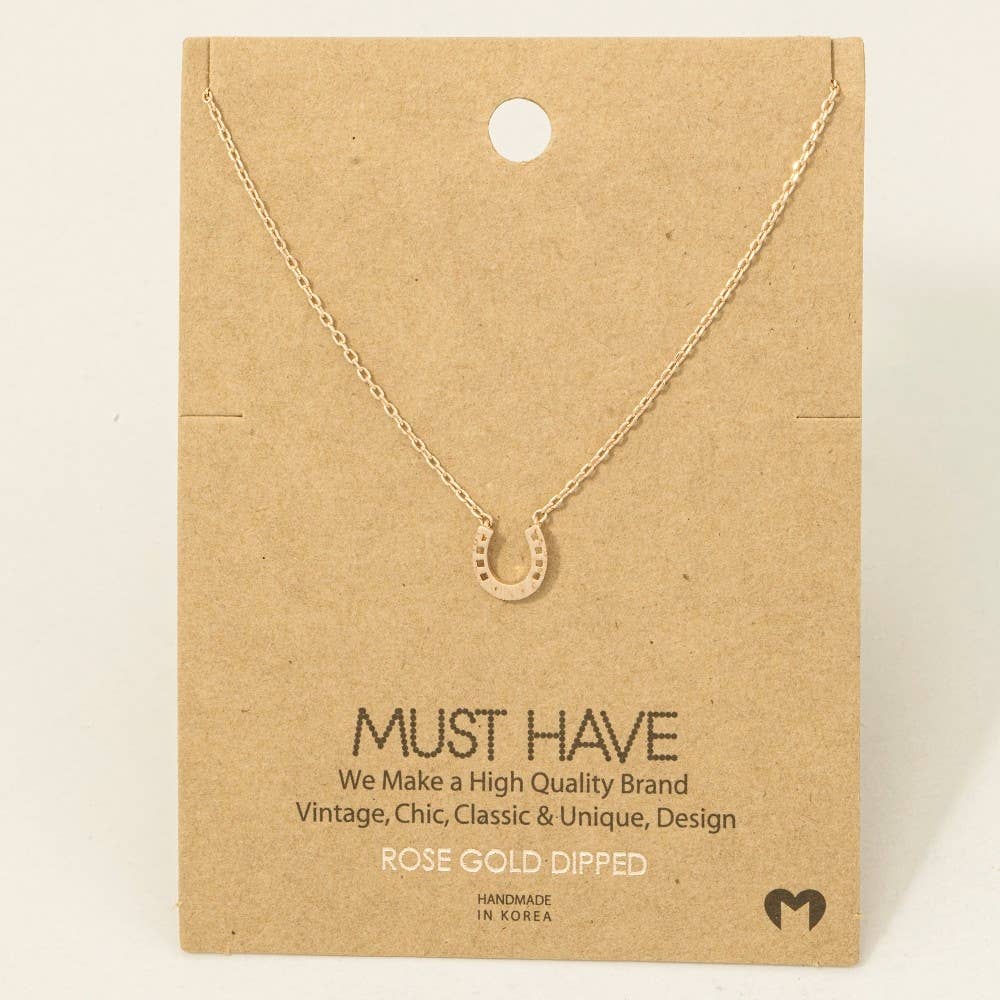 Mini Horseshoe Pendant Necklace: G