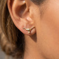 Sterling Silver Dipped Longhorn Stud Earrings: GD