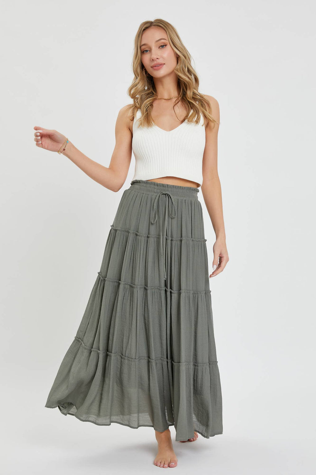TIERED MAXI SKIRT