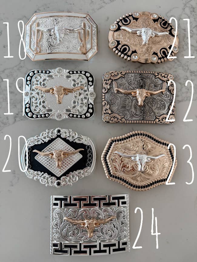 Western Longhorn Steer Metal Belt Buckle: 6
