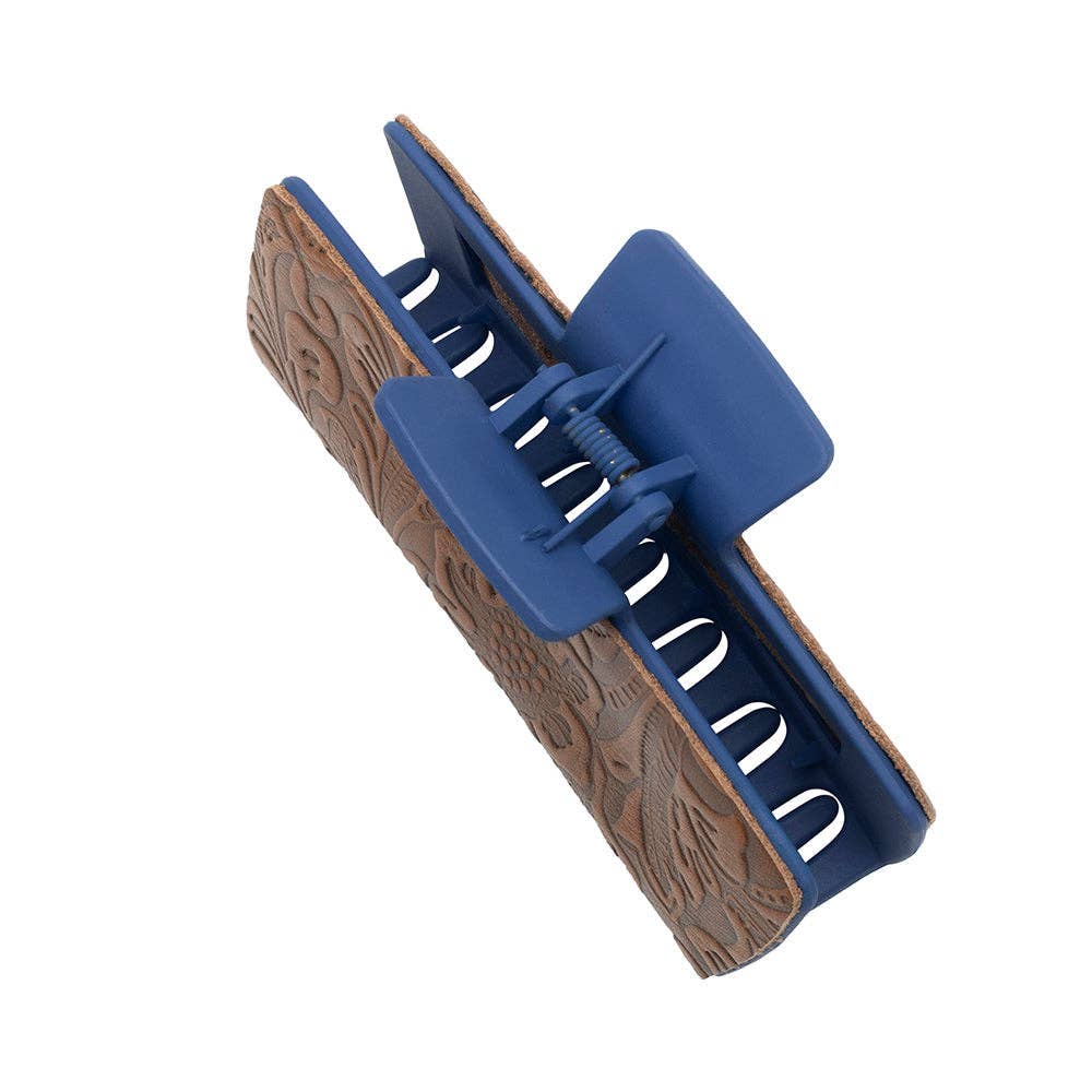Sage Serenade Hair Comb Clip: Hand-Tooled