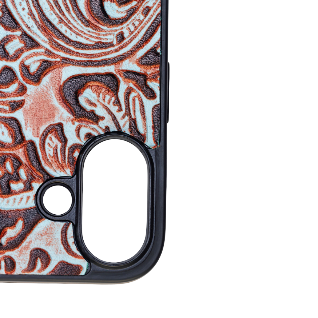 Hawk Ridge Phone Case for iPhone 16: Tan Hand-Tooled