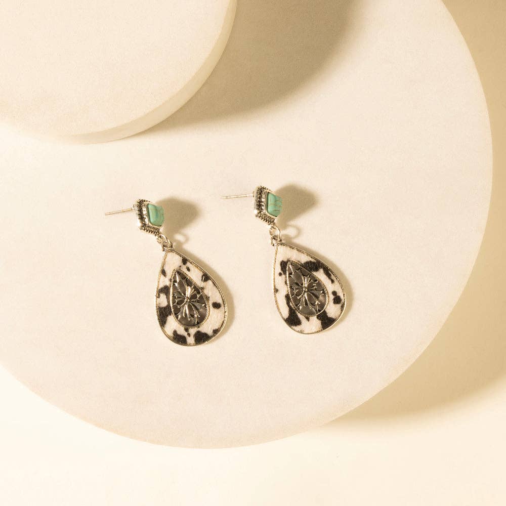 Hide and Halo Earrings in Turquoise: Turquoise