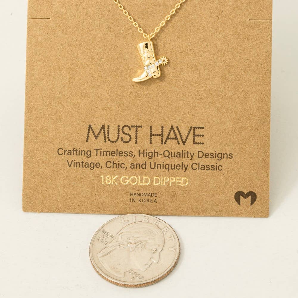 Cowboy Boots Pendant Necklace: S