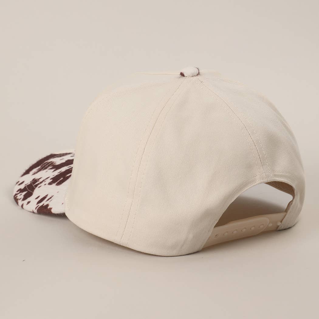 COW GIRL Embroidered Animal Print Trucker Hat: BLKBE / One Size