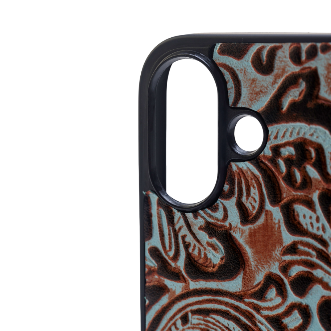 Hawk Ridge Phone Case for iPhone 16: Tan Hand-Tooled
