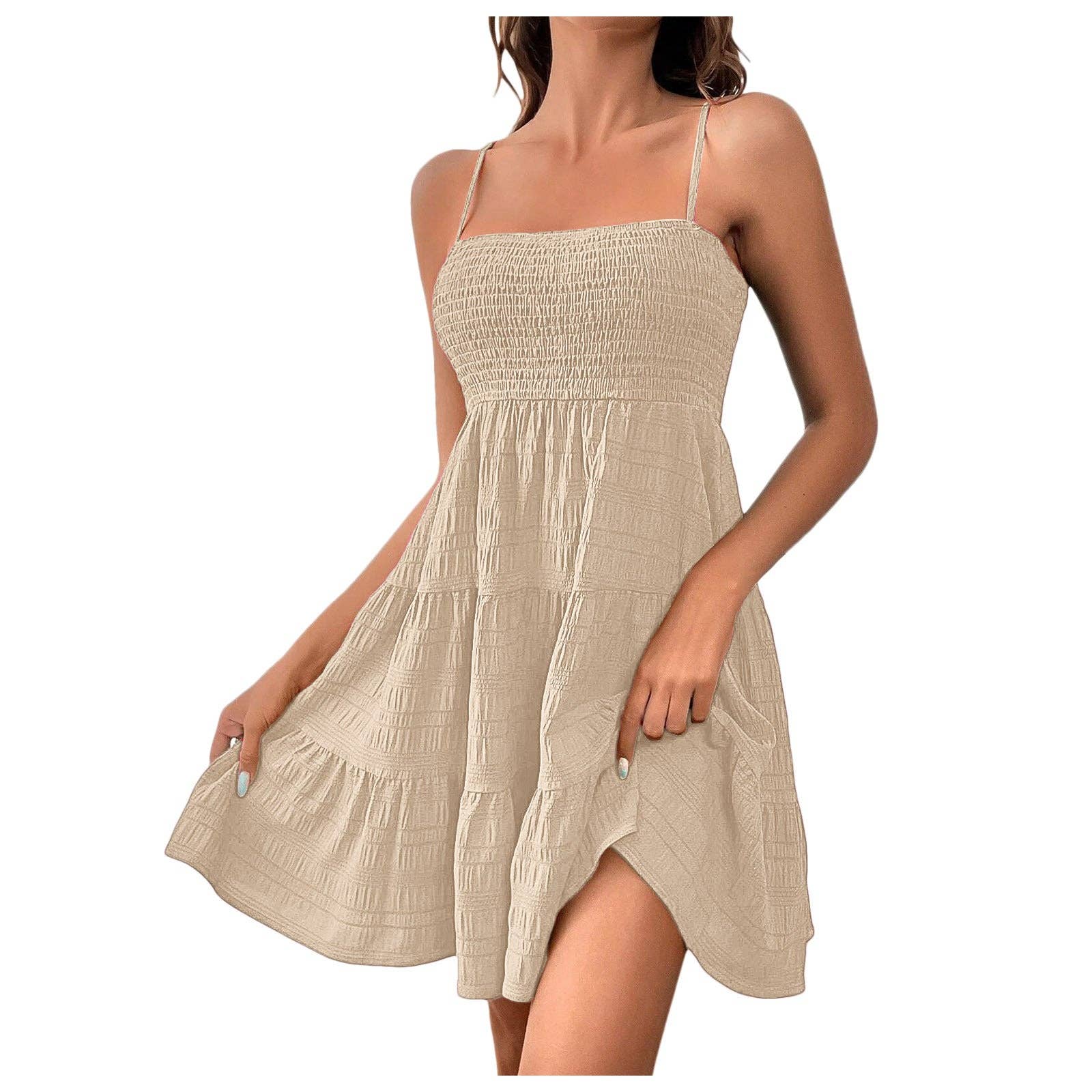 Women's Off-Shoulder Spaghetti Strap Solid Color Versatile