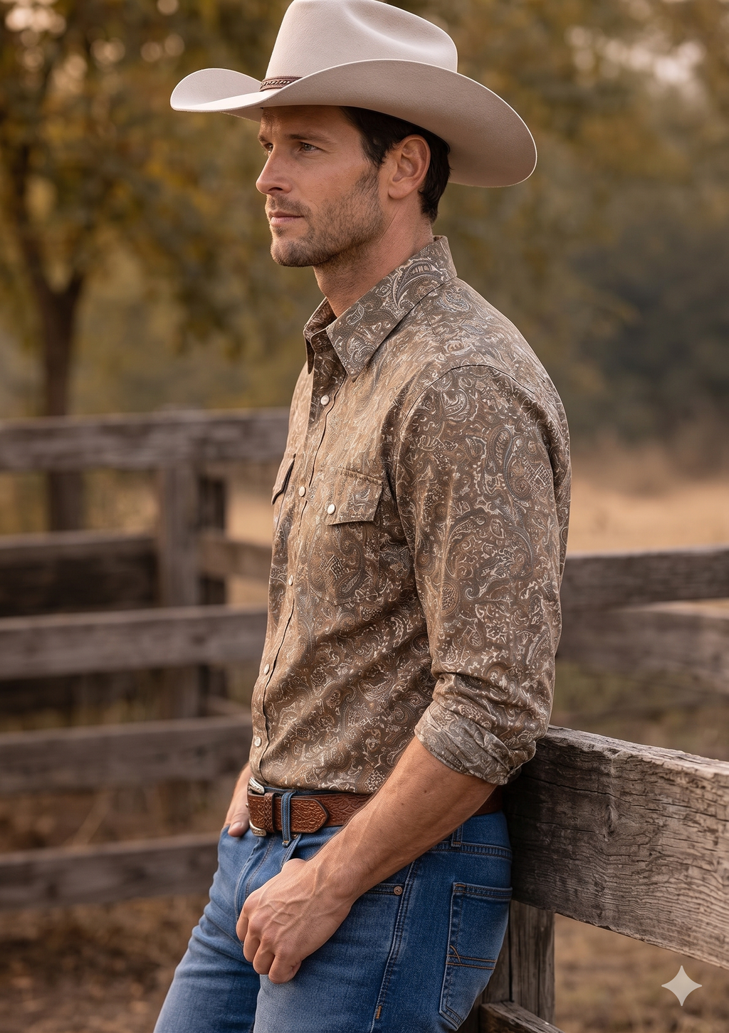Men's Premium Cotton Western Snaps Long Sleeves Shirts.