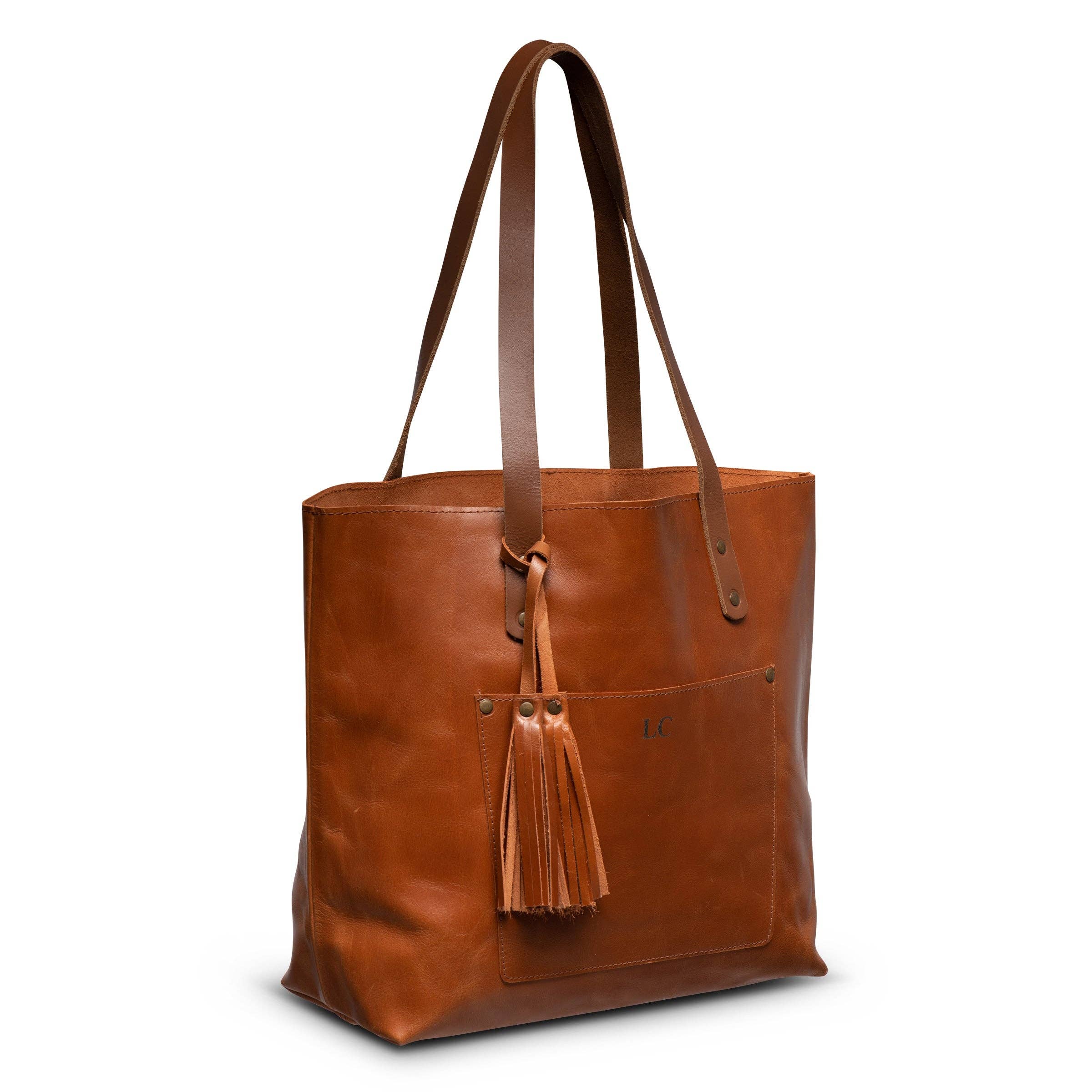 Classic Leather Tote: Saddle Brown