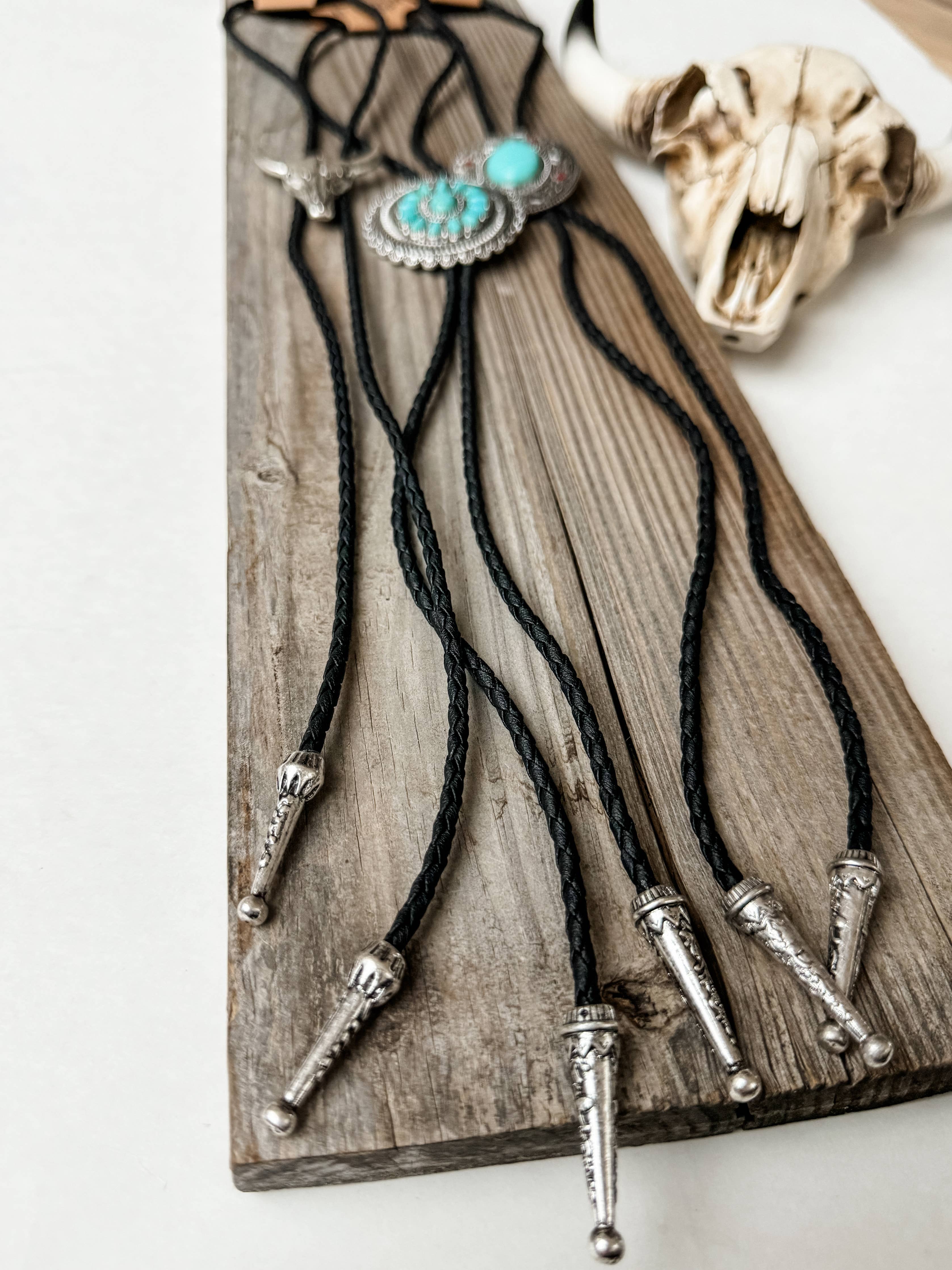 Western Bolo Tie Long Pendant Necklace: STYLE 19