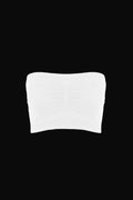 Cinched Front Double Wear Bandeau: White
