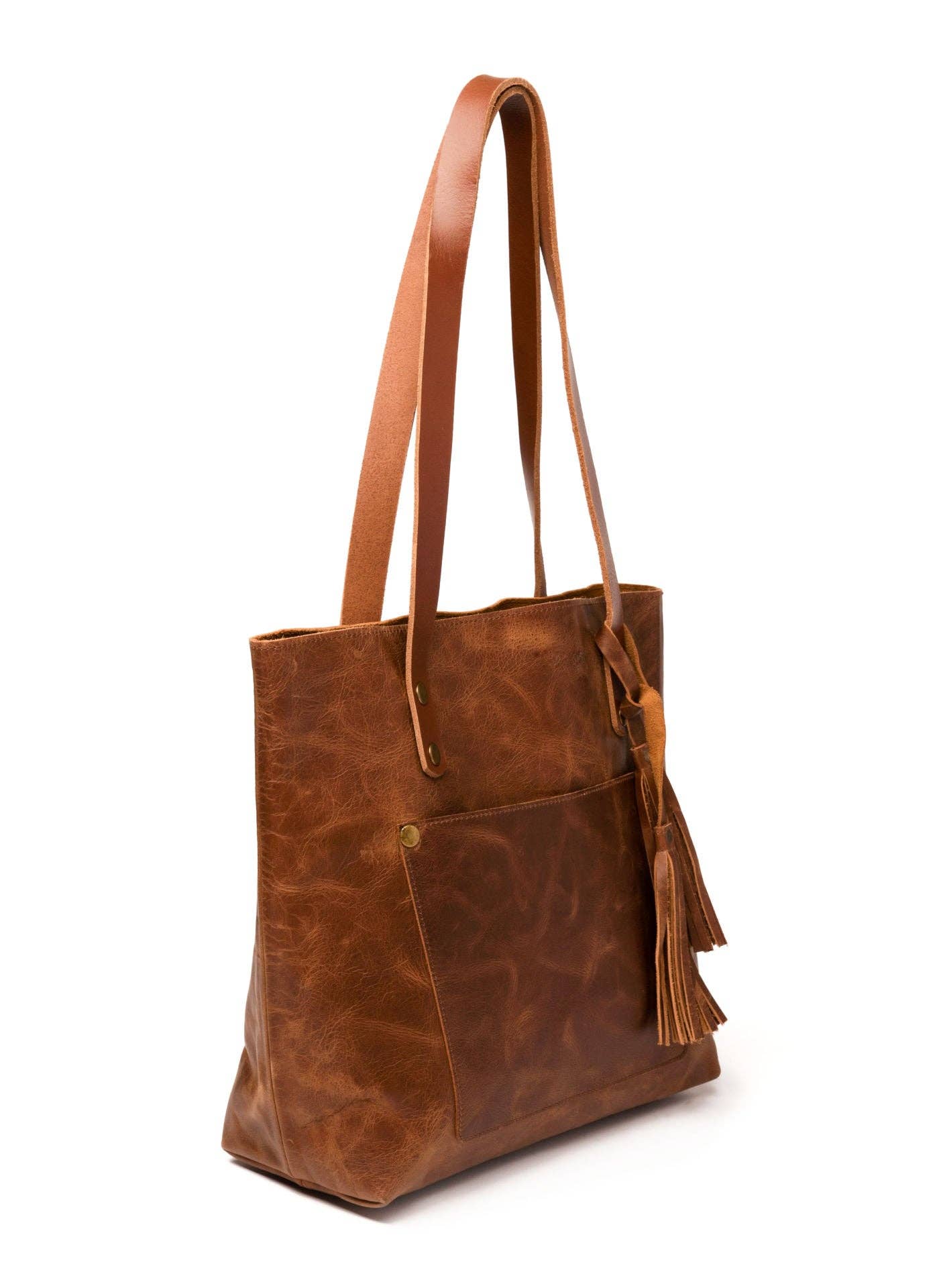 Classic Leather Tote: Saddle Brown