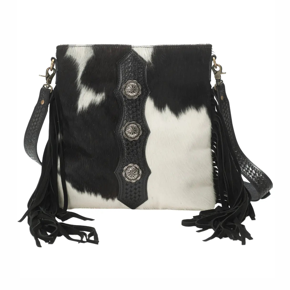 American Bison Western Style Hair On Fringe Crossbody