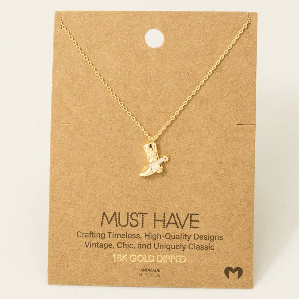 Cowboy Boots Pendant Necklace: S