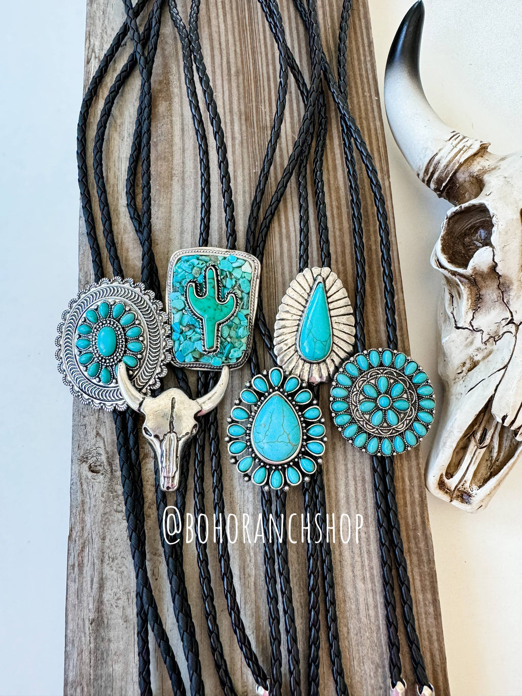 Western Bolo Tie Long Pendant Necklace: STYLE 19