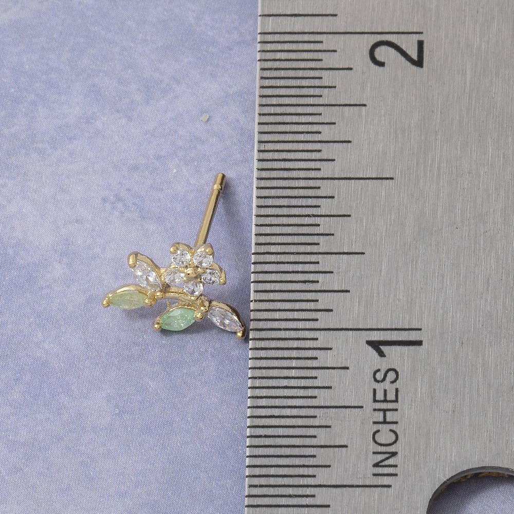 Leaf Flower Cluster Fan Stud Earrings
