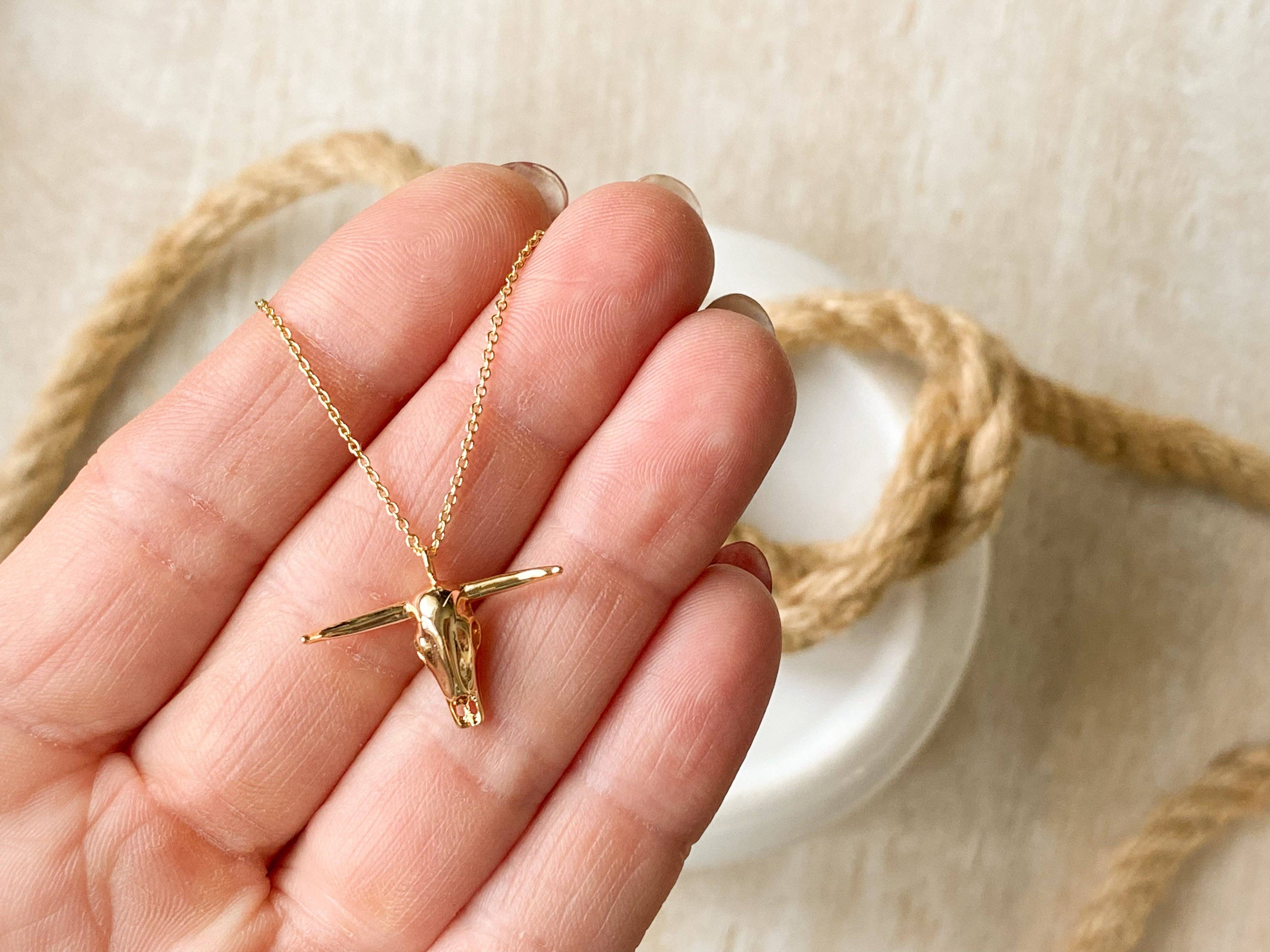 Longhorn Necklace: Gold