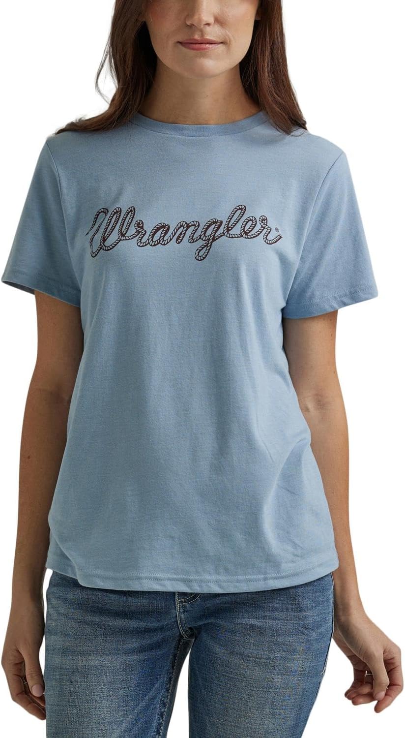 Wrangler Retro Year-Round Short Sleeve T-Shirt - Regular Fit - Ashley Blue Heather