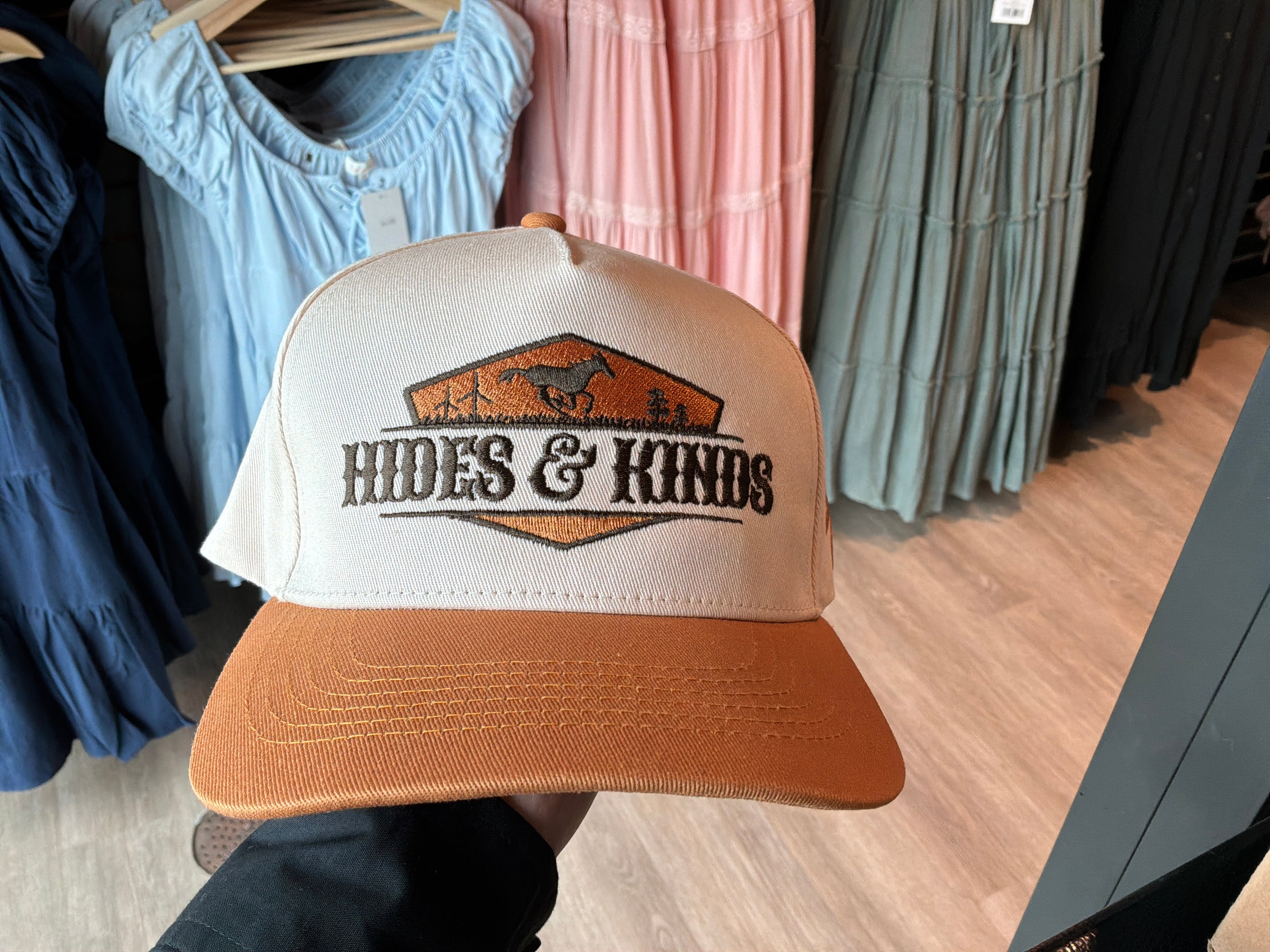 Hides and Kinds Hat - Tan / Orange