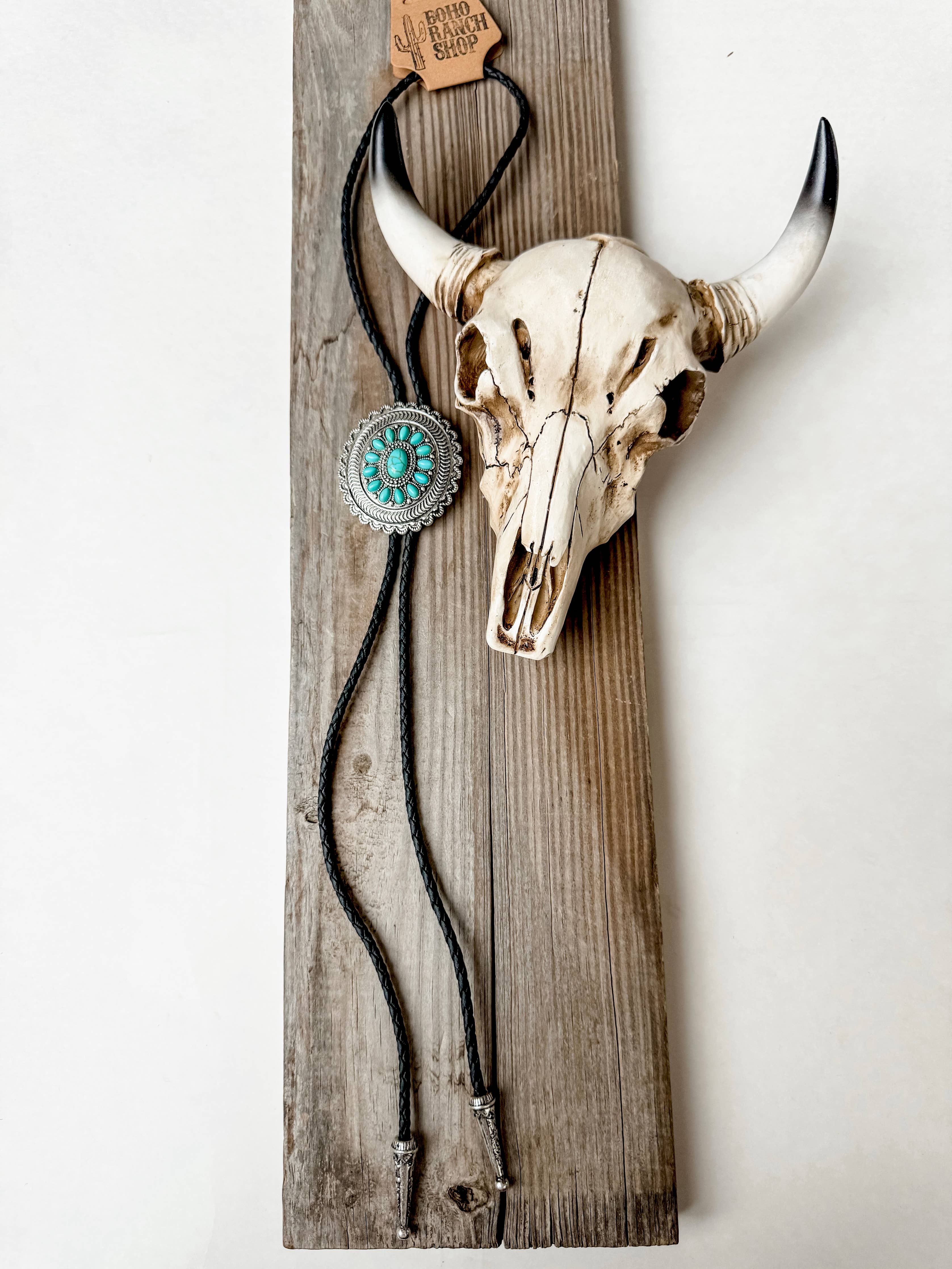 Western Bolo Tie Long Pendant Necklace: STYLE 19