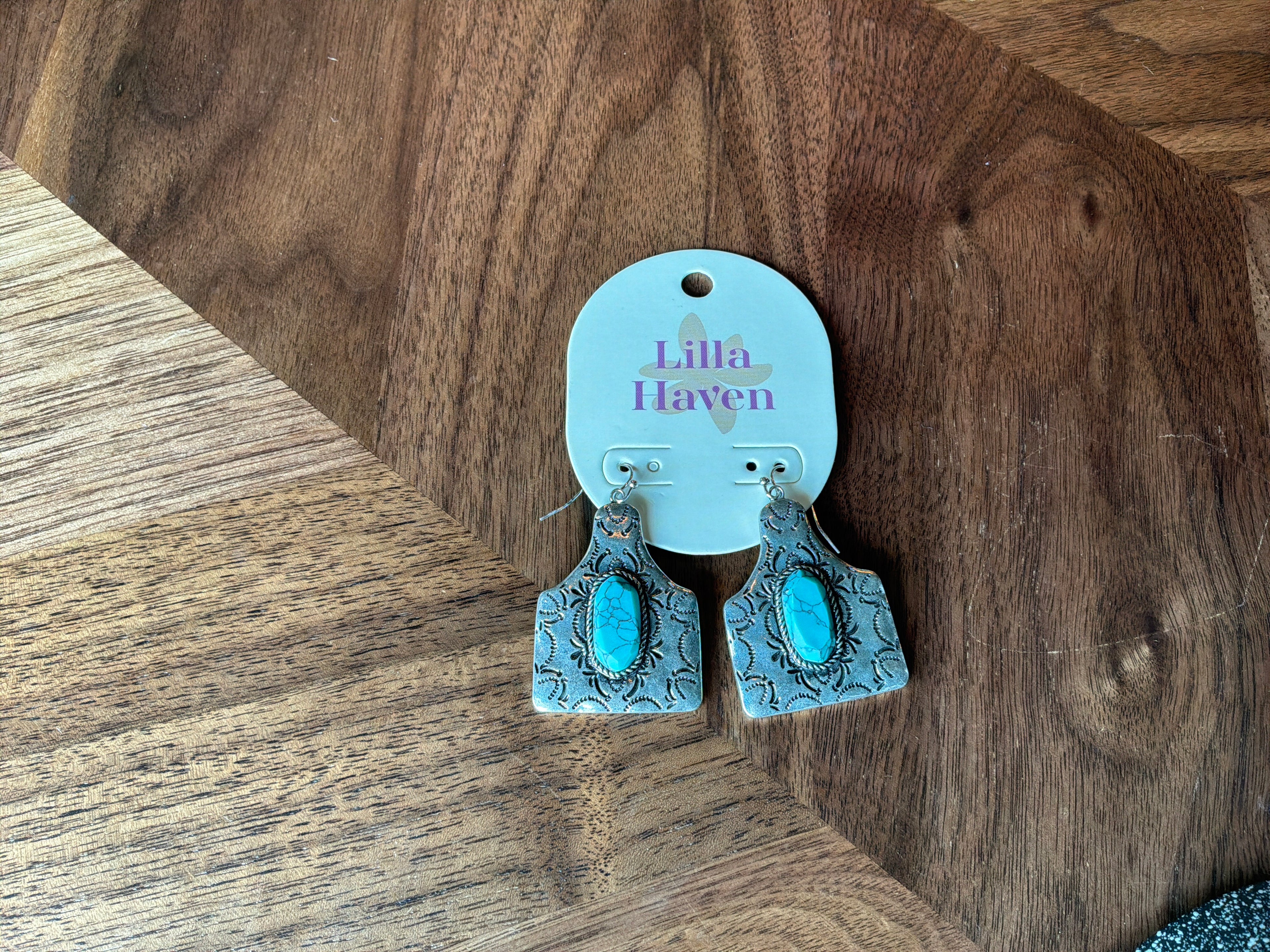 Lilla Haven Earrings Cow Tag