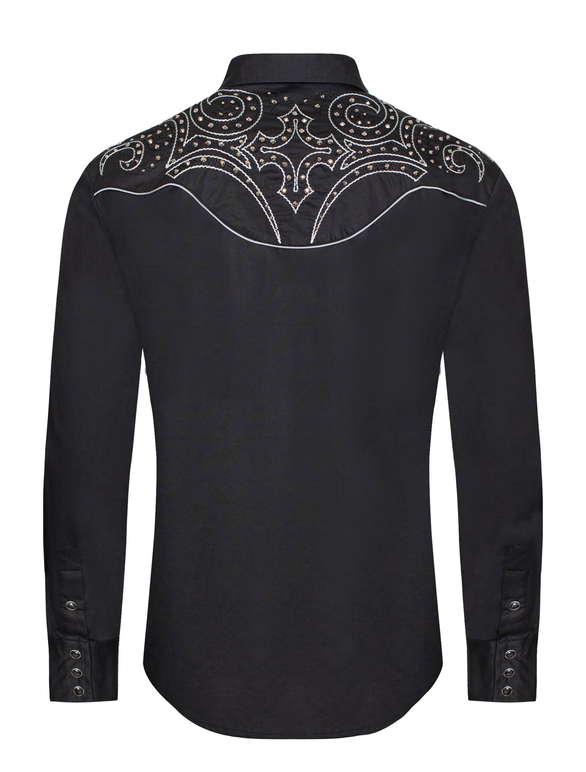 Men's Western Cowboy diamond studded Embroidery Shirt: 1001 / XL