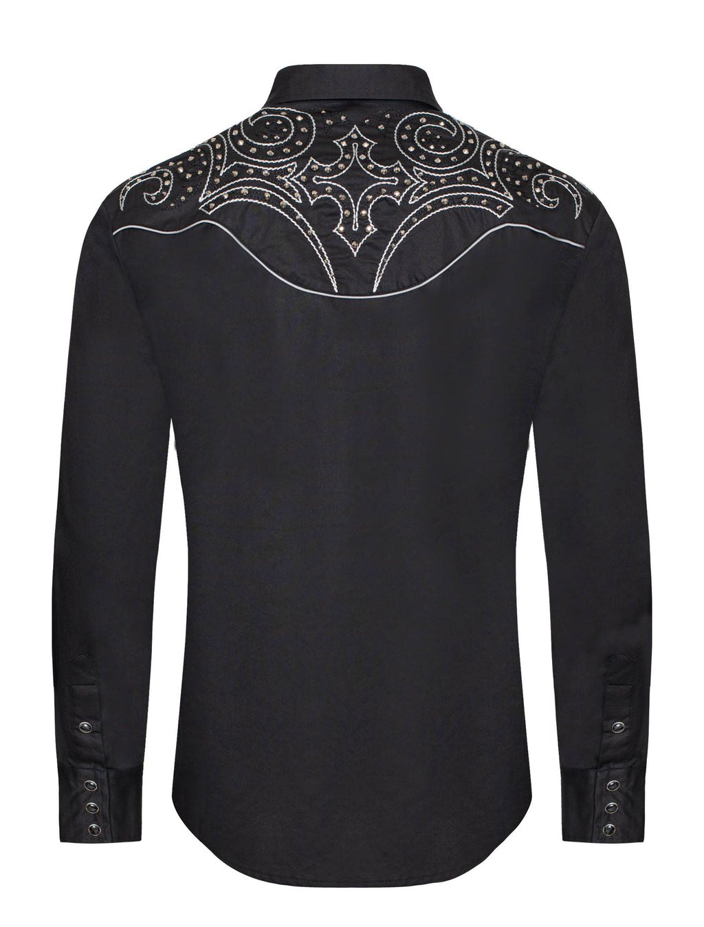 Men's Western Cowboy diamond studded Embroidery Shirt: 1001 / M