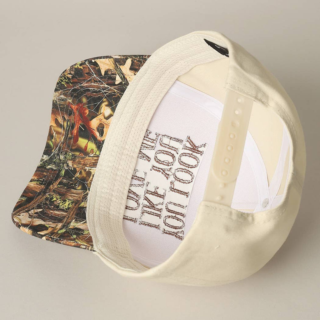You Look Like You Love Me Embroidery Camo Trucker: CAMO-BLACK / ONE SIZE