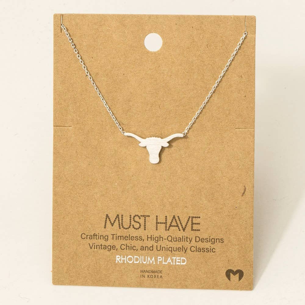 Bull Head Pendant Necklace