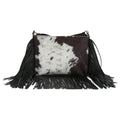 Calf Hair Cow Printed Fringe Crossbody Bag - BK