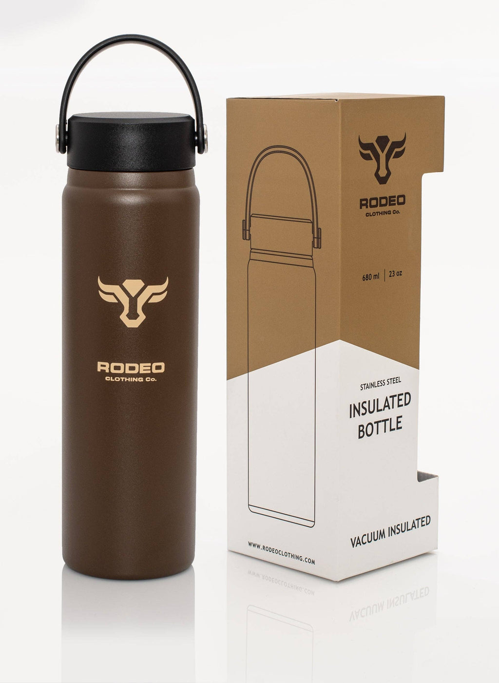 Rodeo Clothing Insulated Stainless Steel Water Bottle – WB100: Brown