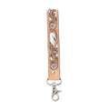Pasture Petals Handtooled Leather Keyfob in Prairie Sand: Prairie Sand