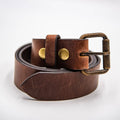 Distressed Leather Belt with Removable Buckle - 1.5in