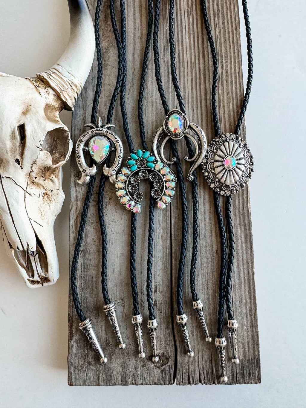 Western Bolo Tie Long Pendant Necklace: STYLE 19