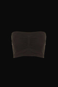Cinched Front Double Wear Bandeau: Black