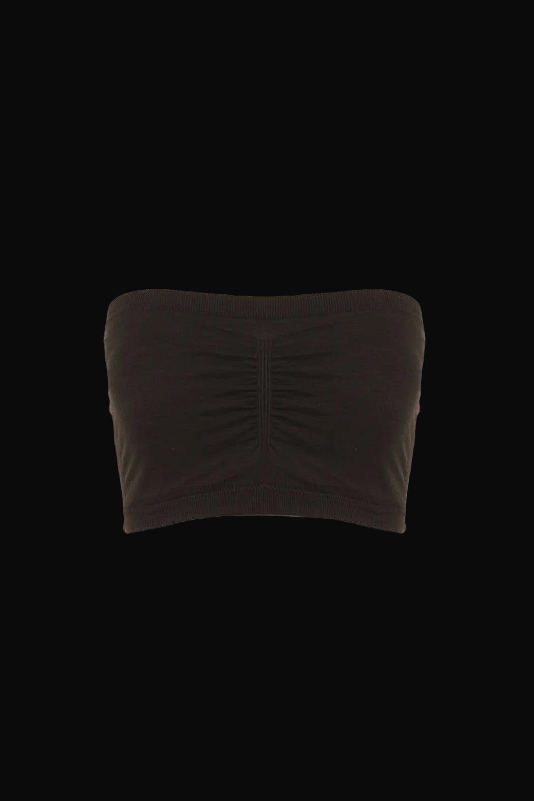Cinched Front Double Wear Bandeau: Black