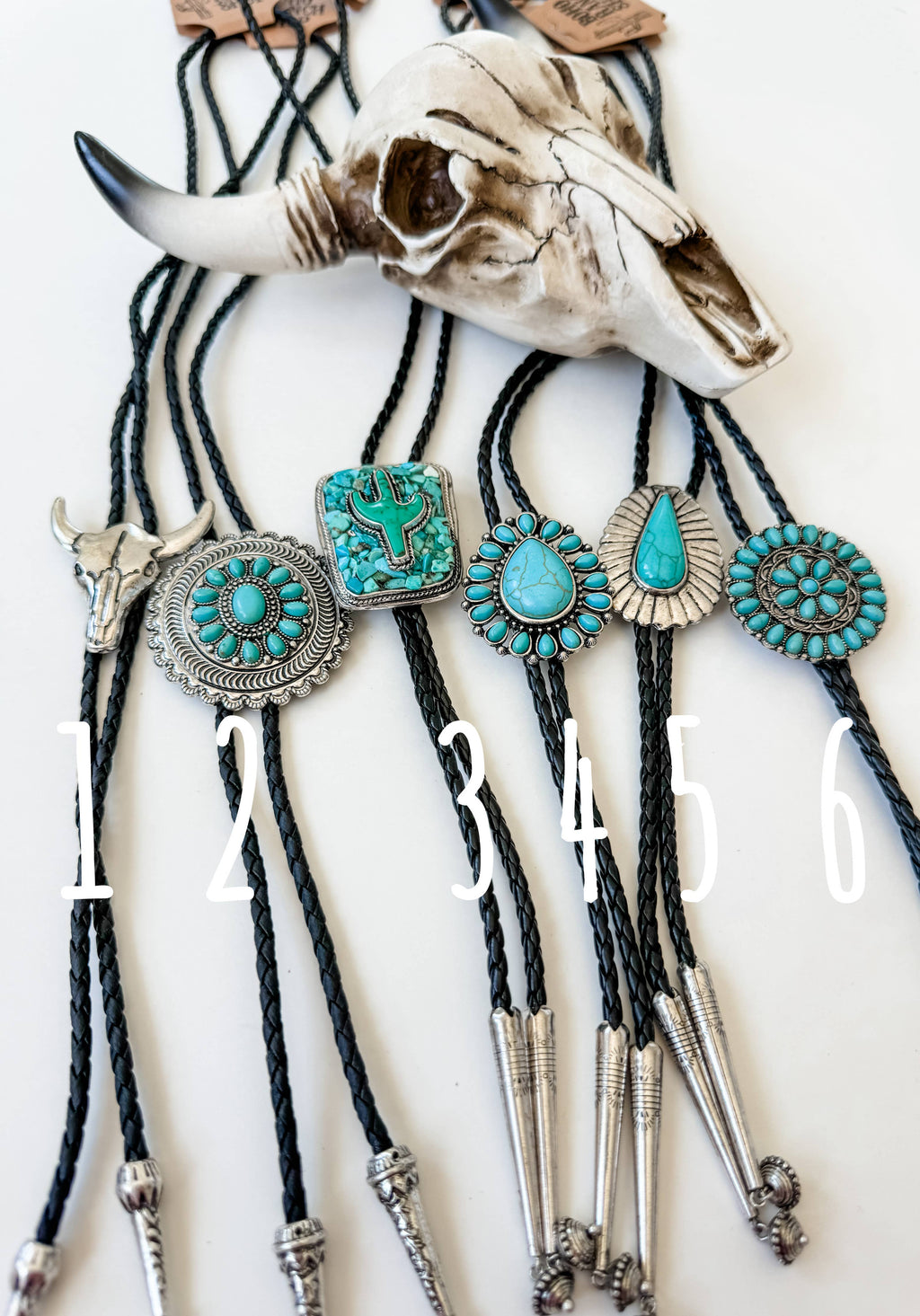 Western Bolo Tie Long Pendant Necklace: STYLE 19