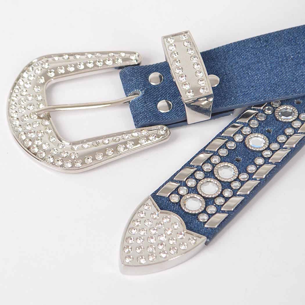 Rhinestone Metal Studded Multi Metal Belt PB8610: LBL