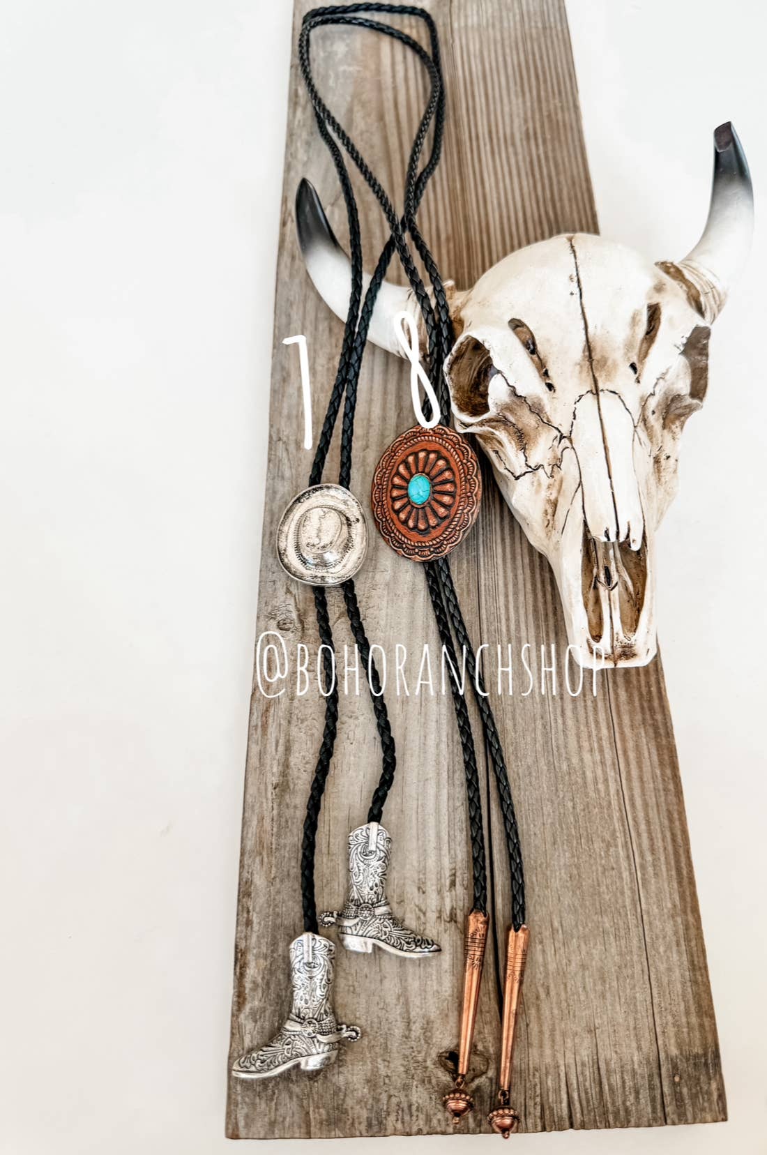 Western Bolo Tie Long Pendant Necklace: STYLE 19