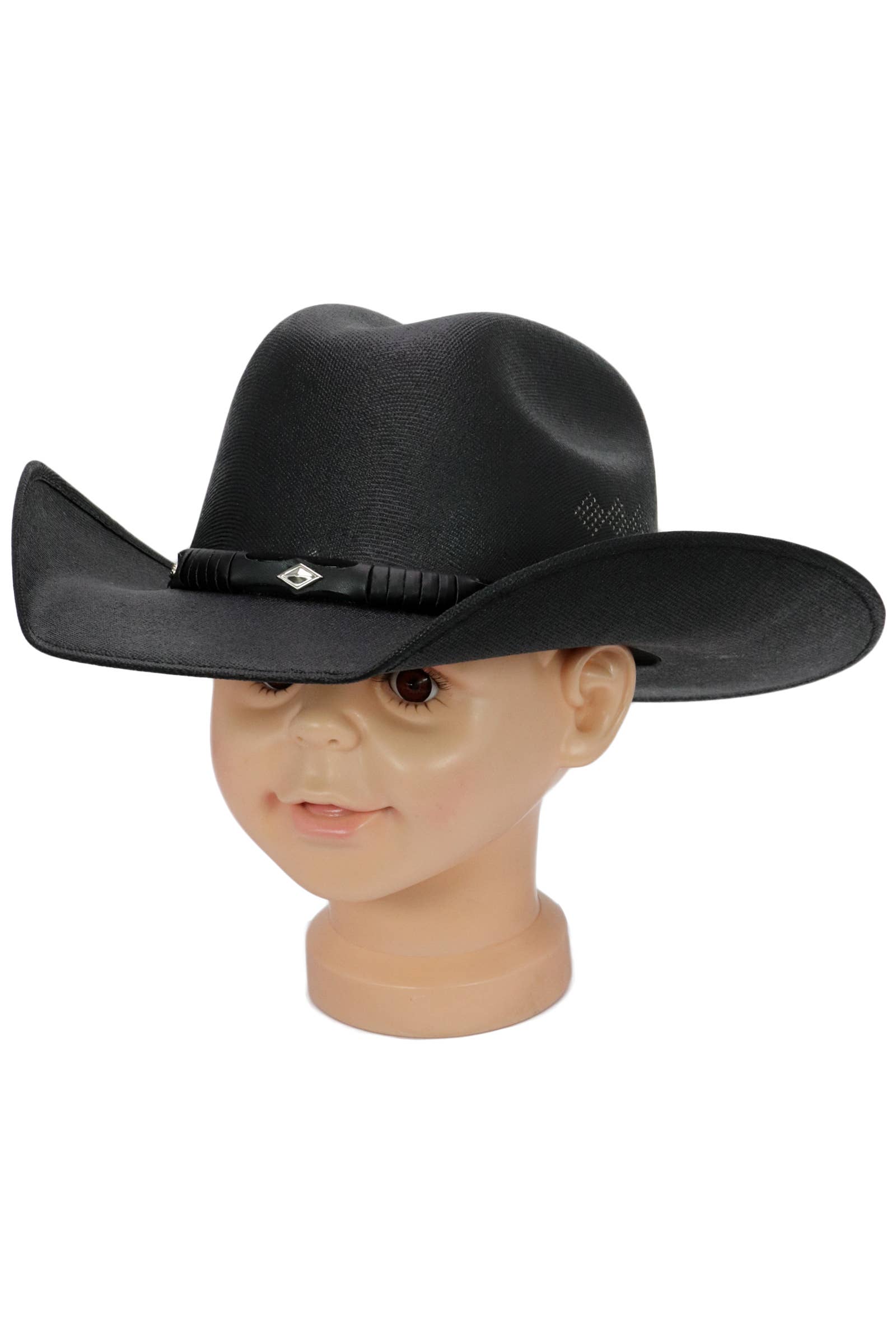 Kids Side Vent Cutter Crown Elite Cowboy Hat: BLACK / ONE SIZE