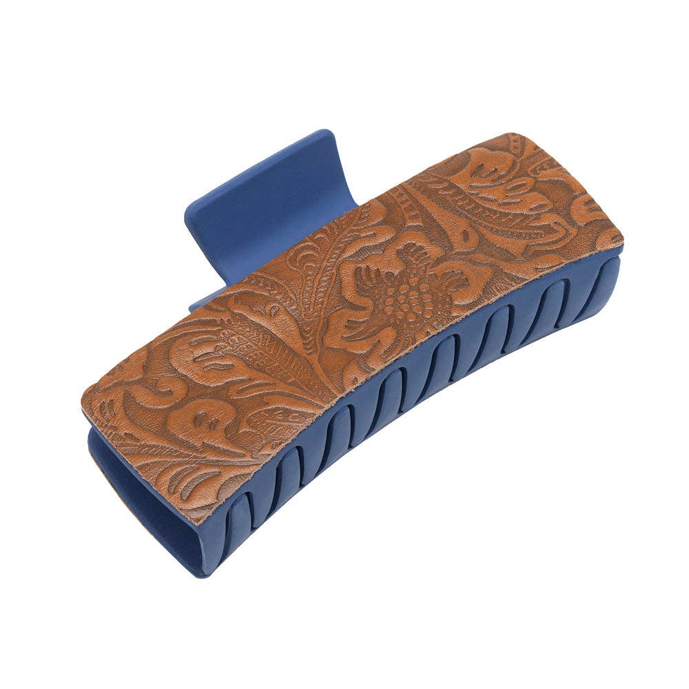 Sage Serenade Hair Comb Clip: Hand-Tooled