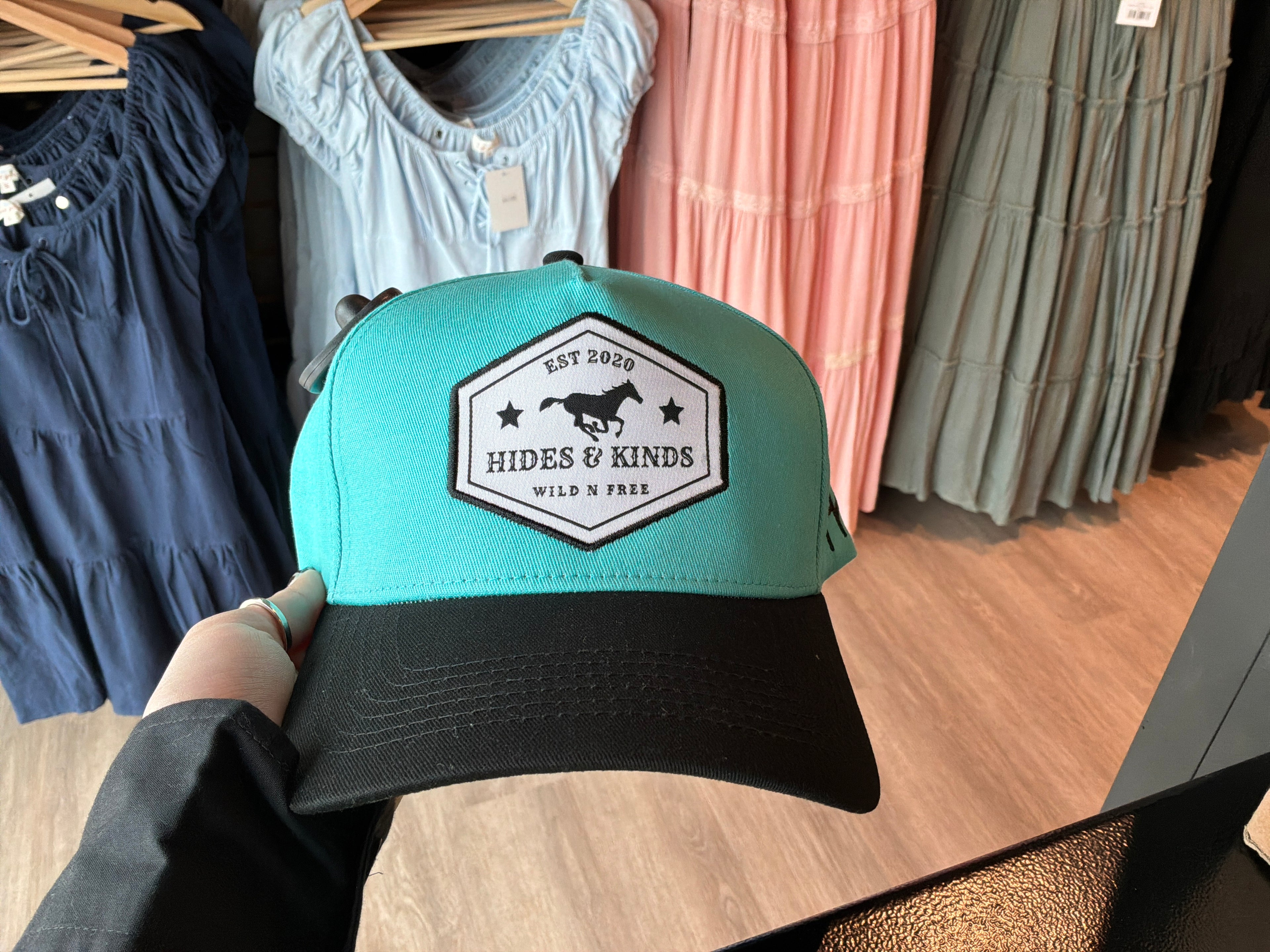 Hides & Kinds Trucker Hat - Teal / Black