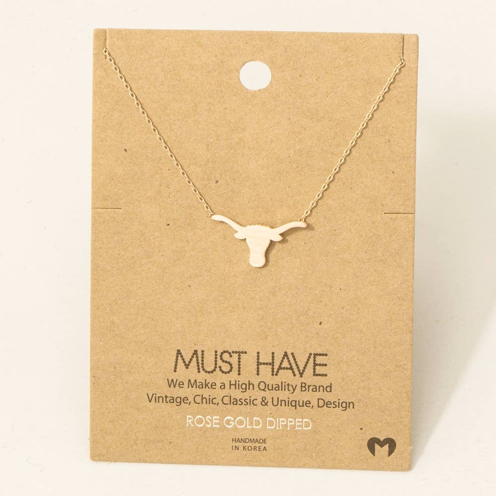 Bull Head Pendant Necklace