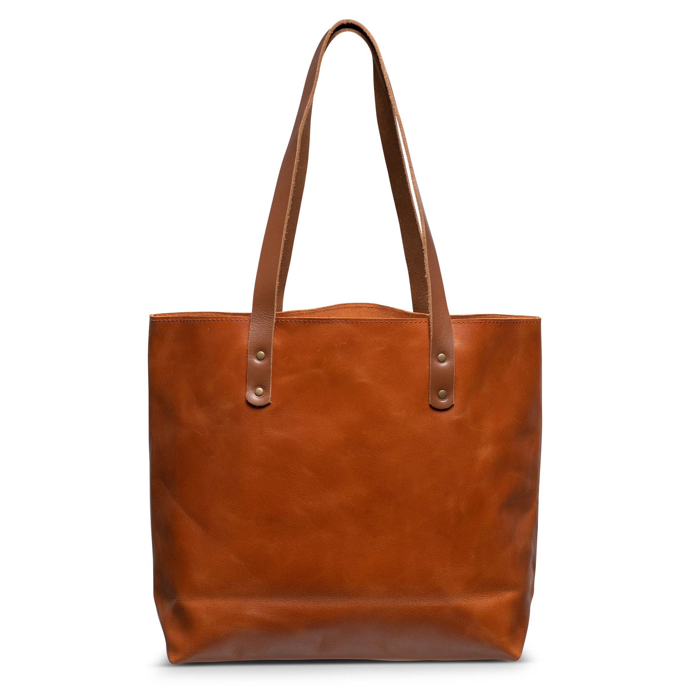 Classic Leather Tote: Saddle Brown