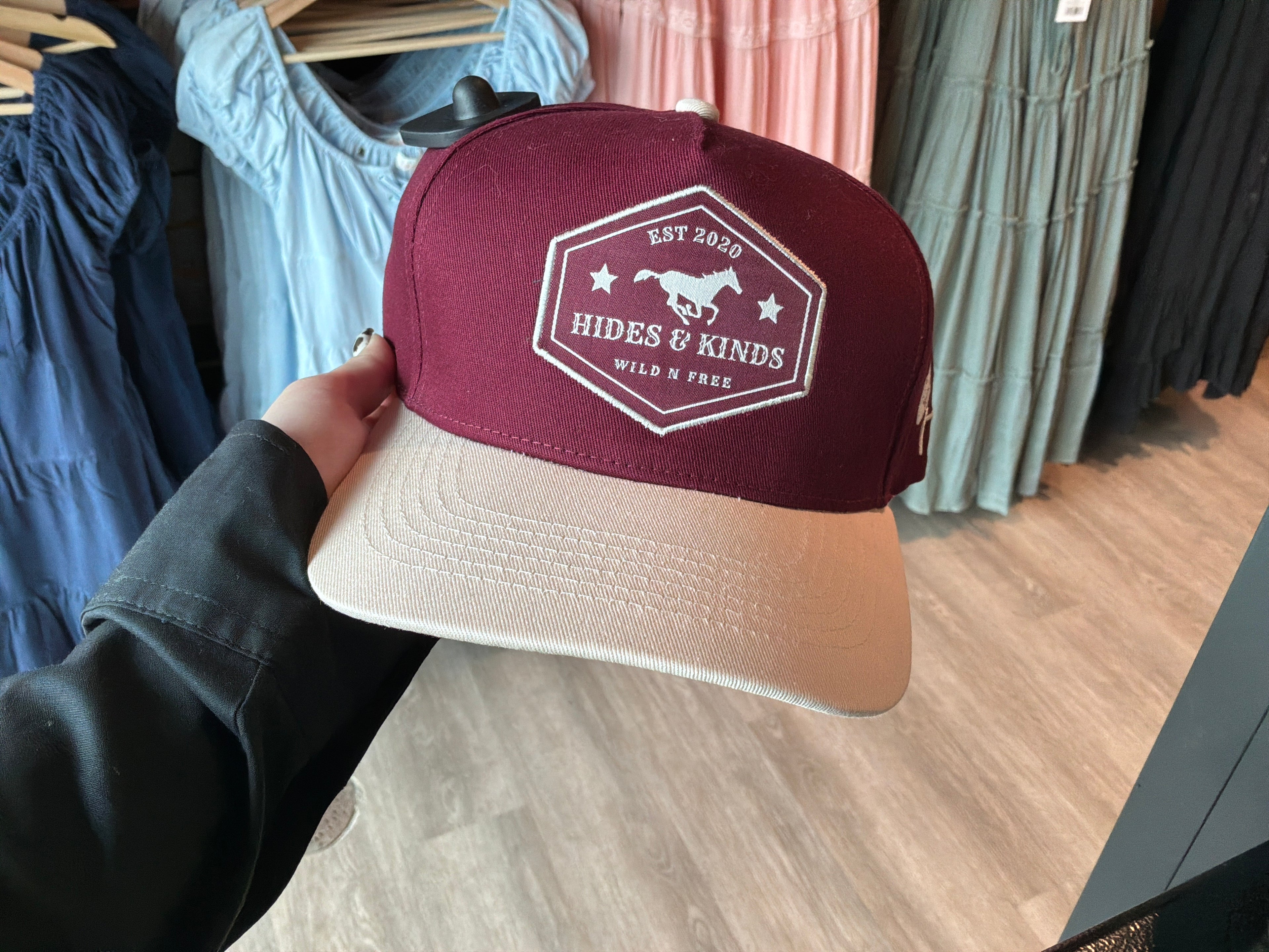 Hides & Kinds Trucker Hat - Maroon / Cream