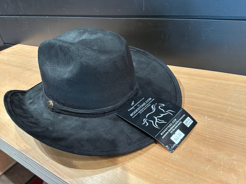 Modestone Suede Kids Cowboy Hat- Black