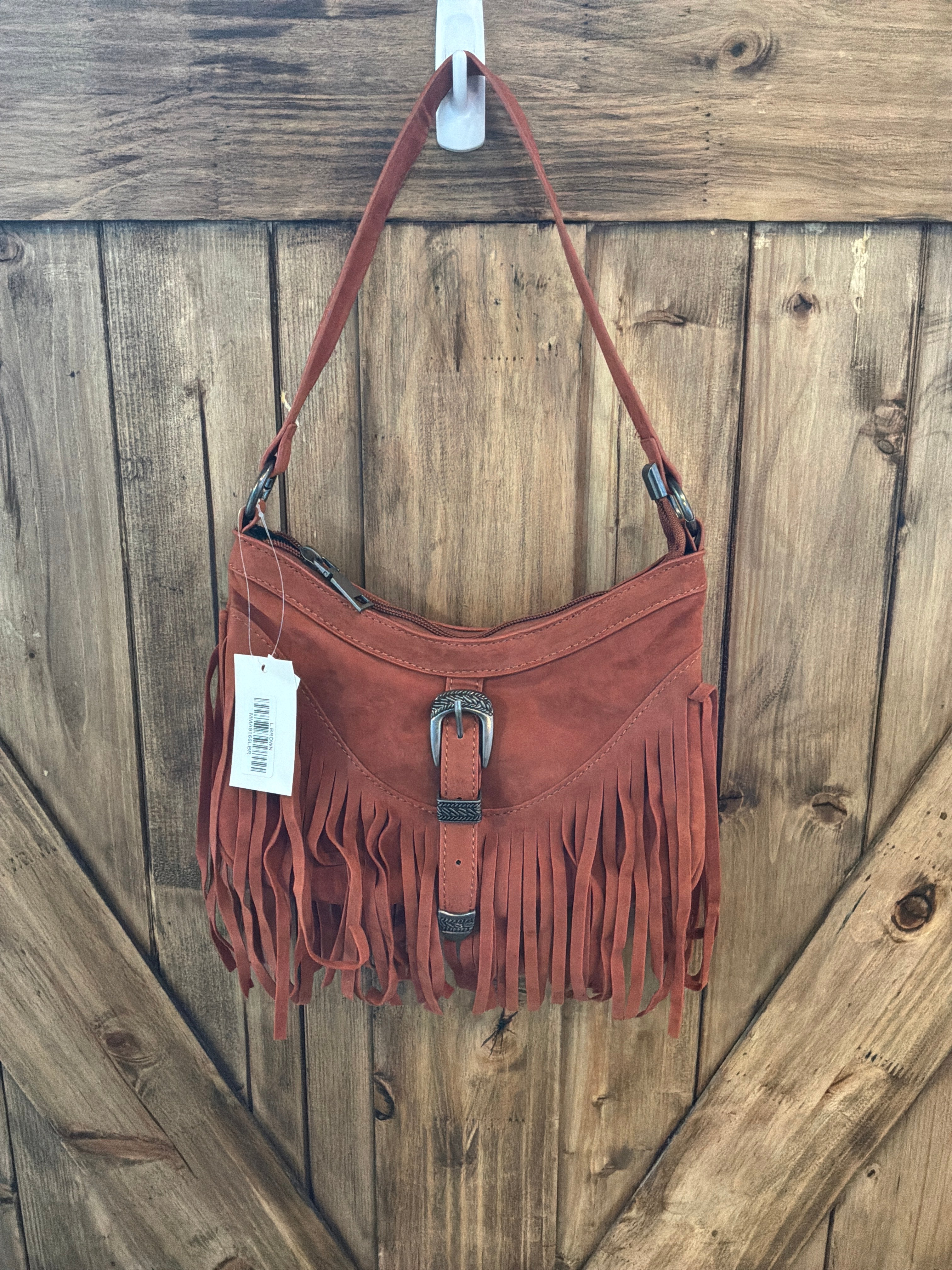Fox Suade Fringe Shoulder Bag